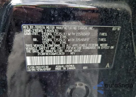 2016 Toyota Rav4 Xle z USA, uszkodzony, nr VIN 2T3RFREV3GW453839